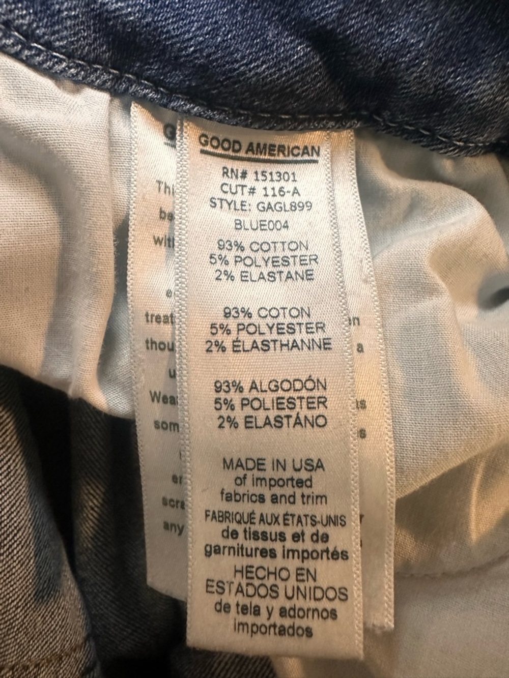 Good American Good Legs Dark Blue Denim Wash Size 8/29 - Picture 6 of 6
